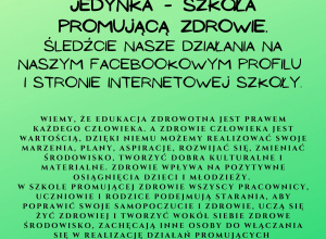 Jedynka - szkoła promująca zdrowie
